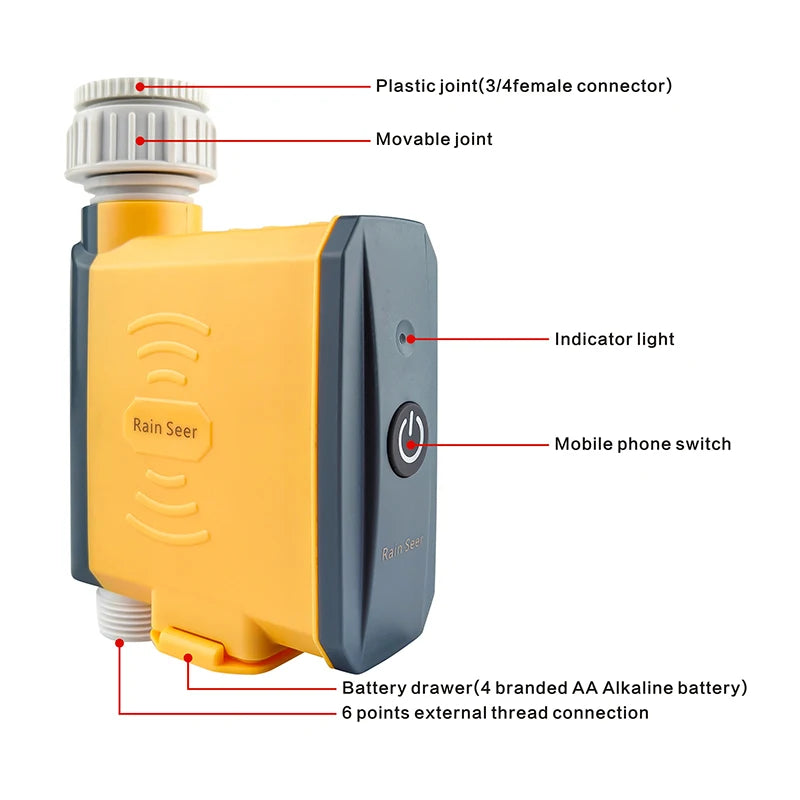 Rain Seer Tuya Zigbee Garden Home Irrigation Watering Timer WiFi Water Timer Mobile Phone Remote Solenoid valves Controller