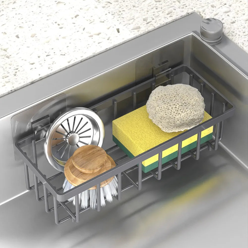 Fashion Kitchen Sink Drain Rack Portable Dish Washing Cloth Pot Brush Storage Shelf Soap Sponge Holder Bathroom Organizer Basket