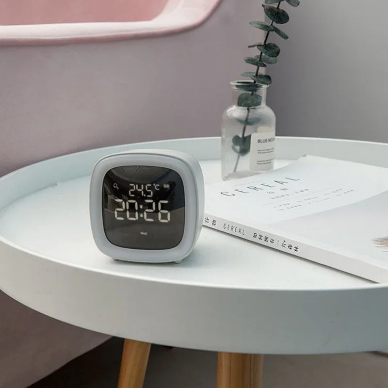 Cartoon Rabbit Deer Ear Alarm Clock Rechargeable Digital Display LED Nigh Light Table Clock Wall Clock Living Room LED Clock