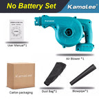 Kamolee Household Electric Leaf Blower 2 in 1 Vacuum Cleaner for Blowing Dust Computer Dust Cleaning Blower 18V-21V Power Tools