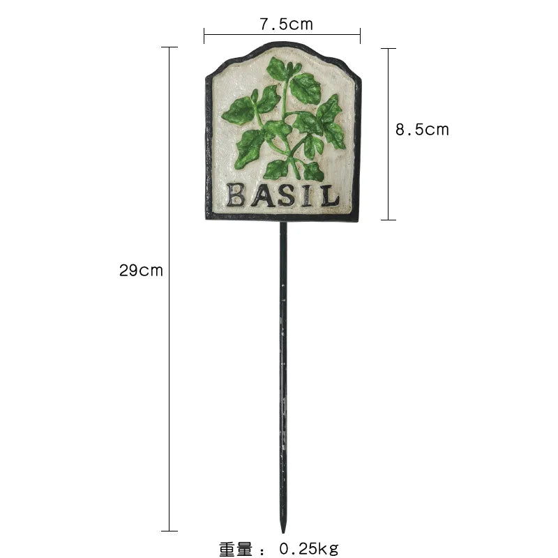Cast Iron Vintage Plant Markers, Garden Labels, Rustic Decor for Balcony and Yard, English Letter Tags.