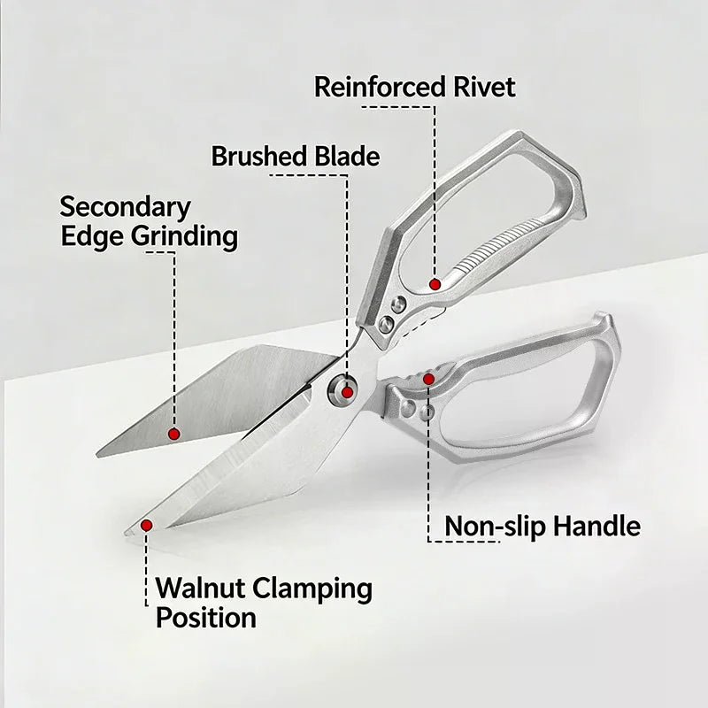 Kitchen Scissors Heavy Duty Stainless Steel Multifunctional Bone Cutting Sharp Accessories