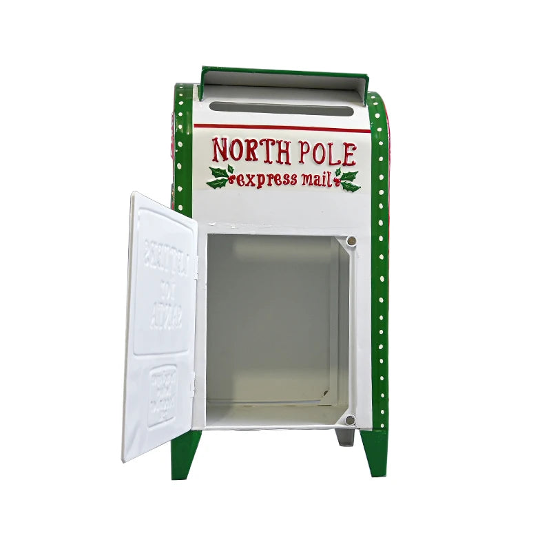 Outdoor Garden Metal Mailbox Christmas Wishing Mailbox Leaving Message Post Box Standing Santa Mailbox Farmhouse Design