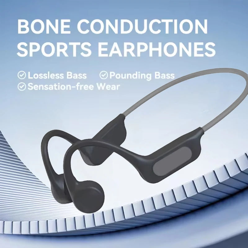 True Wireless Bone Conduction Earphones Bluetooth 5.3 HiFi Sound Bass Headphones Ear Hook Sports Earbuds Headset For Running