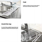 Kitchen Sink Roll Up Drainer Over Sink Over Sink Rack For Dish Cups Folding Dish Dry Rack Kitchen Counter Storage Drain Mats
