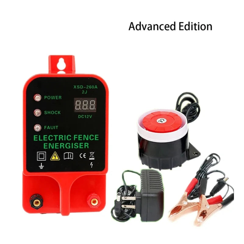 10km Farm Electric Poultry Equipments Portable Power Solar Panel Electric Fence Energizer Metal Garden Fence Fence Accessories