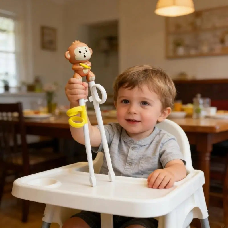 Kids Tableware Set Cartoon Design Includes Training Chopsticks Fork Spoon And Storage Box For Home Restaurant Use KXRE