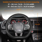 Suitable for Dodge Ultra-Thin Breathable Leather Steering Wheel Cover Suitable for Challenger Journey Charger Caliber Durango Ram 1500 Grand Caravan Dart Dakota Nitro Avenger Viper