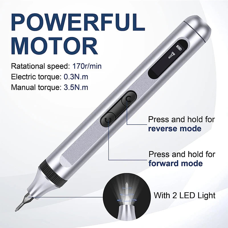 Precision Electric Screwdriver Set Multifunctional Power Tool Fast Charging Magnetic Bits for iPhone Laptop Watch PC DIY Tools