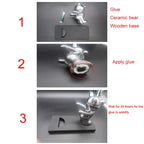 Ceramic Teddy Bear Red Wine Rack Statue Luxurious High-end Living Room Home Decor Dining Area TV Cabinet Wine Cabinet Decoration