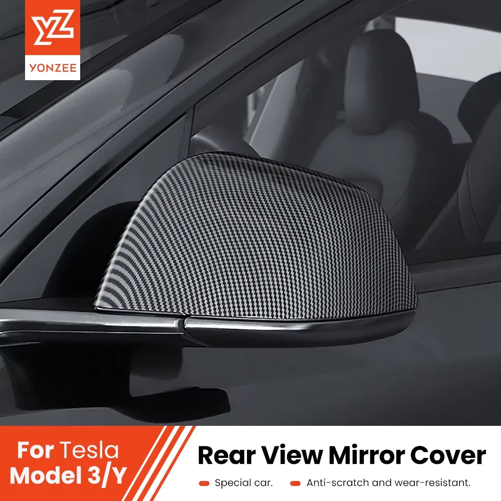 Tesla Model 3/Y ABS Carbon Fiber Look Side Rearview Mirror Cover