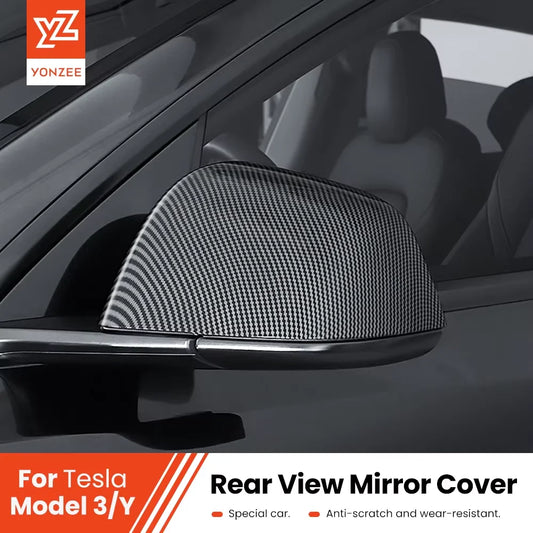 Tesla Model 3/Y ABS Carbon Fiber Look Side Rearview Mirror Cover