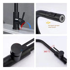Stainless Steel Kitchen Pull-out Faucet Hot and Cold Household Splash-proof Sink Telescopic Sink Washing Basin Faucet