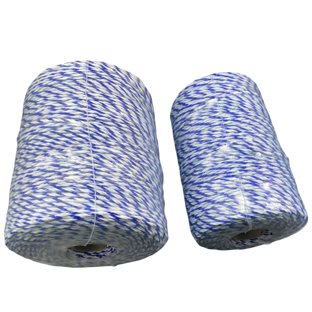 200/400M Portable Electric Fence Rope Polywire with Steel for Horse Farm Animals Fencing Ultra Low Resistance Poly Wire 6 strand