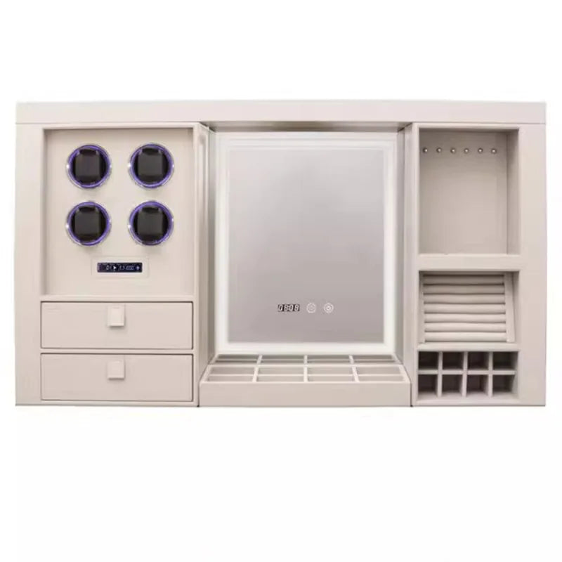 Intelligent voice electric lifting hidden mirror dresser bedroom makeup table integrated combination watch shaker jewelry storag