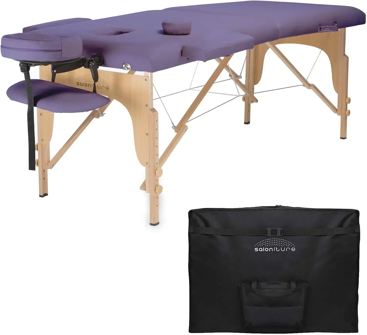 Professional Portable Folding Massage Table with Carrying Case - Burgundy