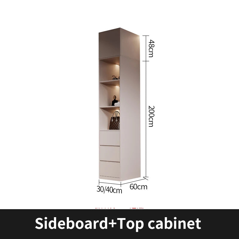 Sliding Door WardrobeNordic Modern Home Furniture Bedroom Desk Dresser In One Combination Light Luxury Corner Wardrobe furniture