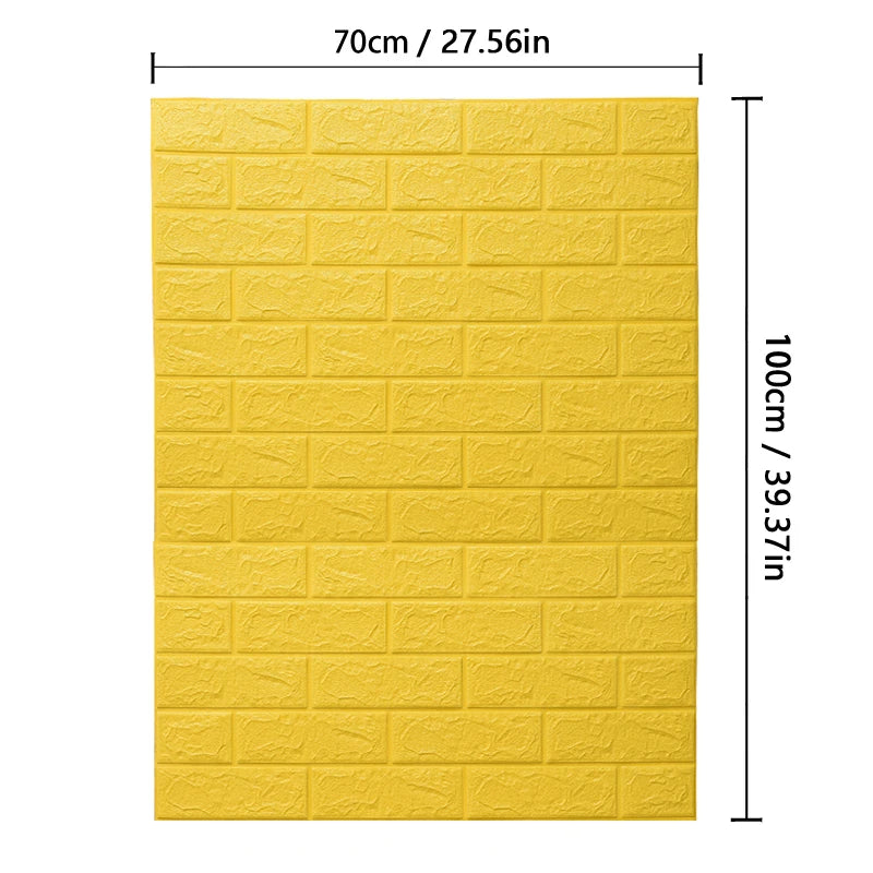 70cmx1/2/3/5/10m Brick Pattern Wall Sticker Decoration PVC 3d Wallpaper Waterproof Wall Sticker for Children's Room Home Bedroom