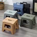 Heavy-Duty Thickened Portable Folding Stool with Handle - 1 Pack Square Plastic Collapsible Stool for Indoor, Gatherings, Picnic