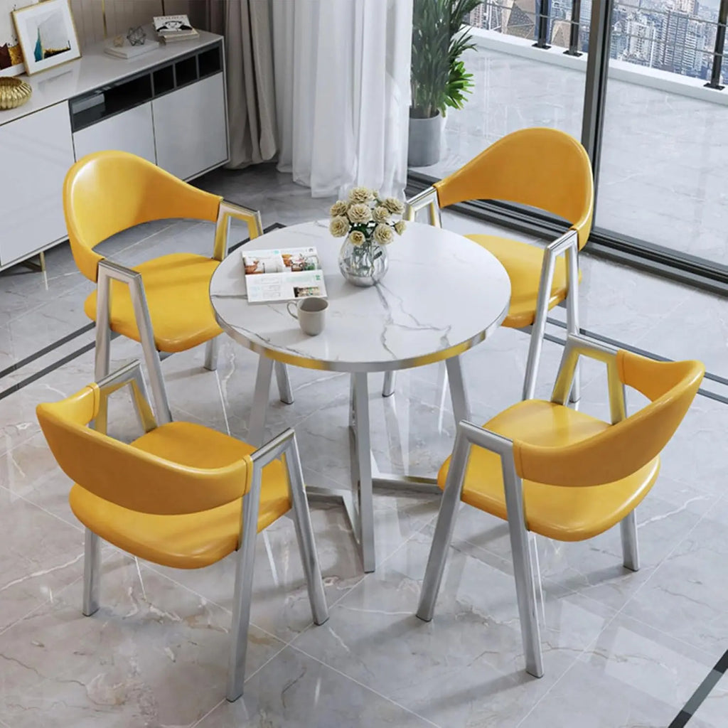 Modern Round Dining Table Set with 4 Chairs