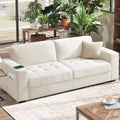 Modern 89" Sofa - Chenille, USB/Type-C, Removable Cover for Small Spaces