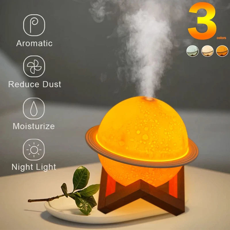 Lunar Humidifier 3D Tricolor Lamp Light Diffuser Aroma Essential Oil U