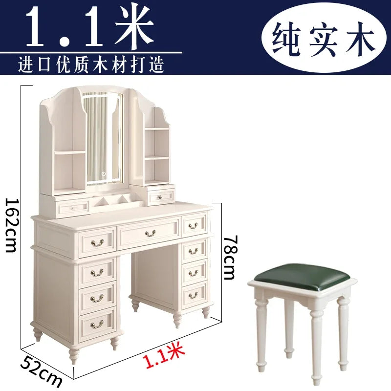 FG11All solid wood custom American light luxury led storage rack dresser large