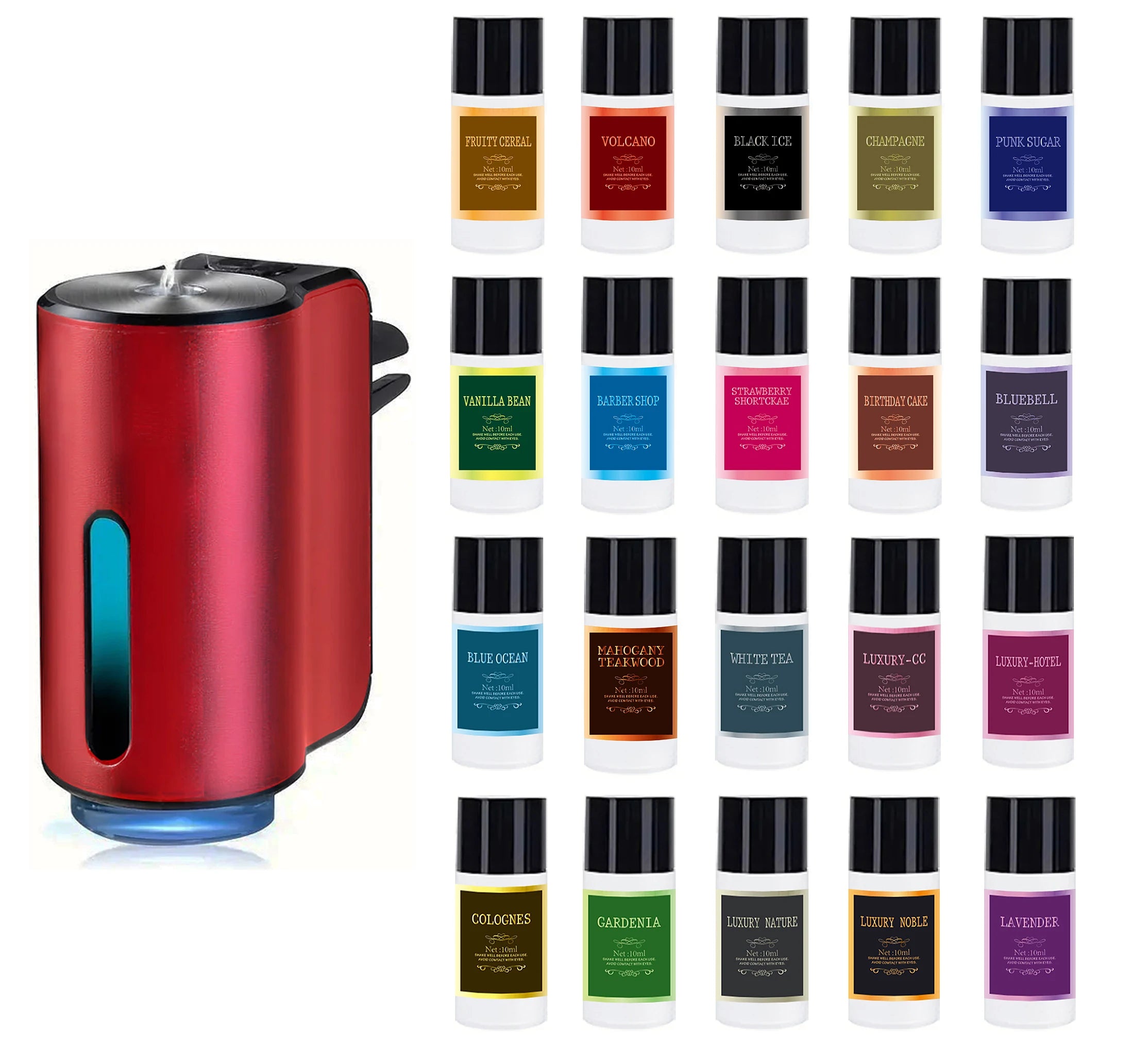 Car air freshener, three strengths adjustable, car aromatherapy machine, portable freshener perfume fragrance