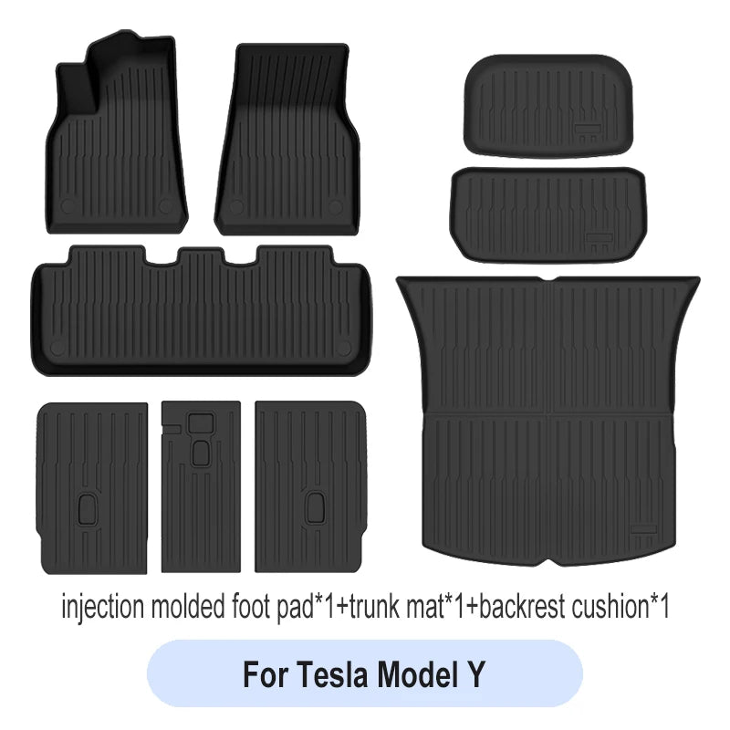 For Tesla Floor Mats Model Y Model 3 2024 Left Rudder Luggage Mat TPE waterproof Anti-Slip Set Floor Liner Mat