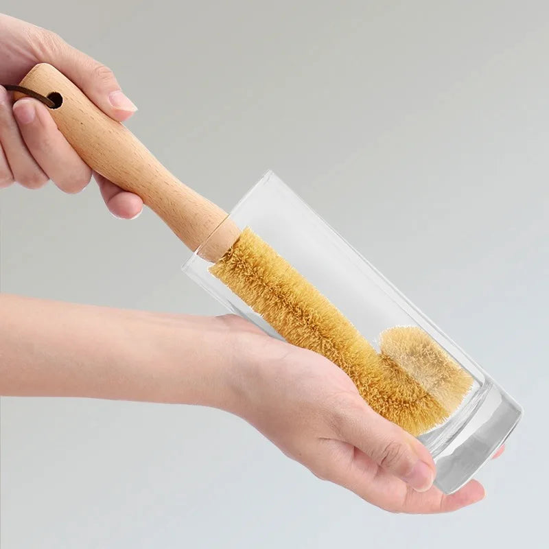 Kitchen Cleaning Brush Natural Coir Brush Hemp Fiber Non-stick Skillet Brush Oil Degreasing Dish Washing Cup Pot Brush