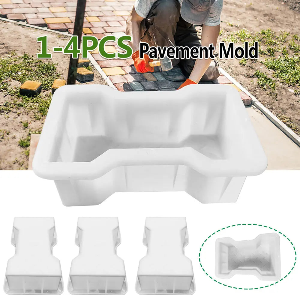 1-4PCS Home Garden Courtyard DIY Paving Mould Road Concrete Brick Carving Stone Path Paving Road Walk Maker Mold Imitation