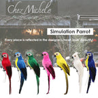 25/35cm Handmade Foam Feather Artificial Parrot Imitation Bird Model Figurine Foam Birds Parrot Home Garden Decoration Ornament