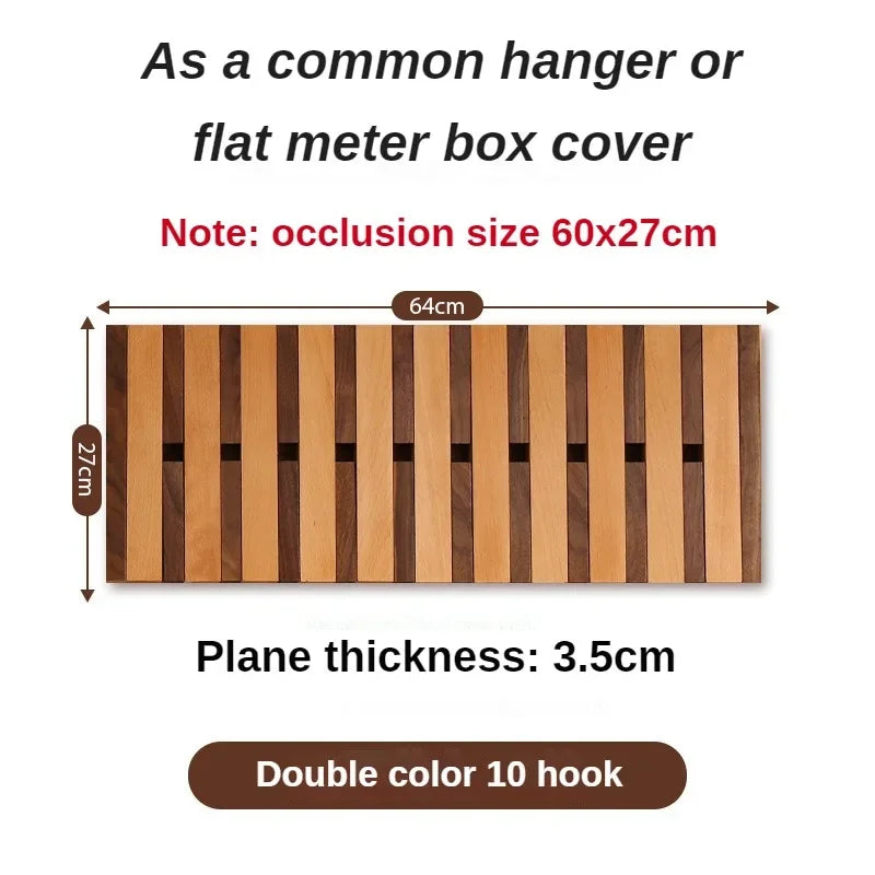 Solid Wood Wall Coat Racks Electric Meter Box Occlusion Clothes Racks for Wall Clothes Luxury Coats Hanger for Living Room