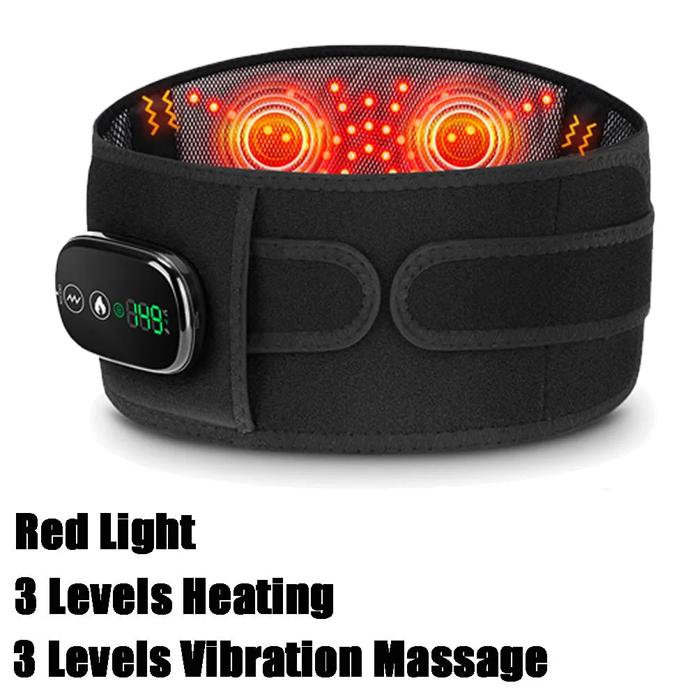 Electric Heating Waist Massager,Vibration Hot Compress Massage Belt,Lumbar Decompression Brace,Lower Back Support,Muscle Relax