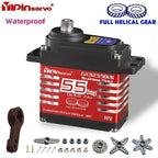 Waterproof IP66 Servo 35kg/40kg/55kg/60kg/70kg All Steel Helical Gears Digital Servo For RC 1/8 1/10 Rc Toy Car Accessories