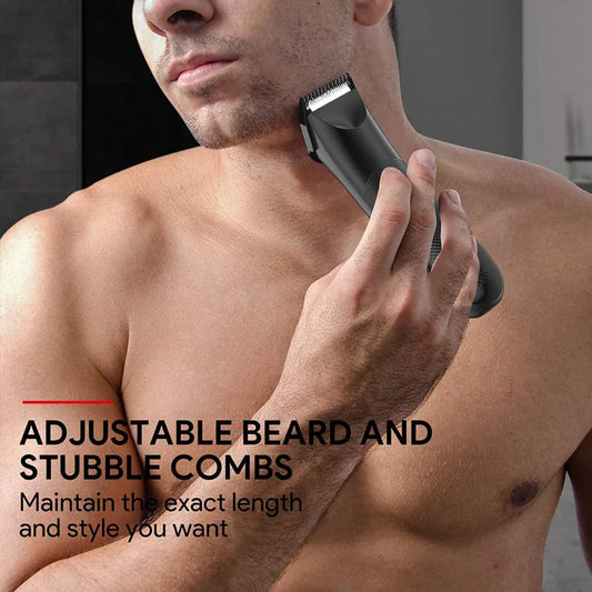Body Hair Trimmer for Men Electric Groin Hair Trimmer Rechargeable Ball Shaver Groomer Replaceable Ceramic Blade Head Waterproof