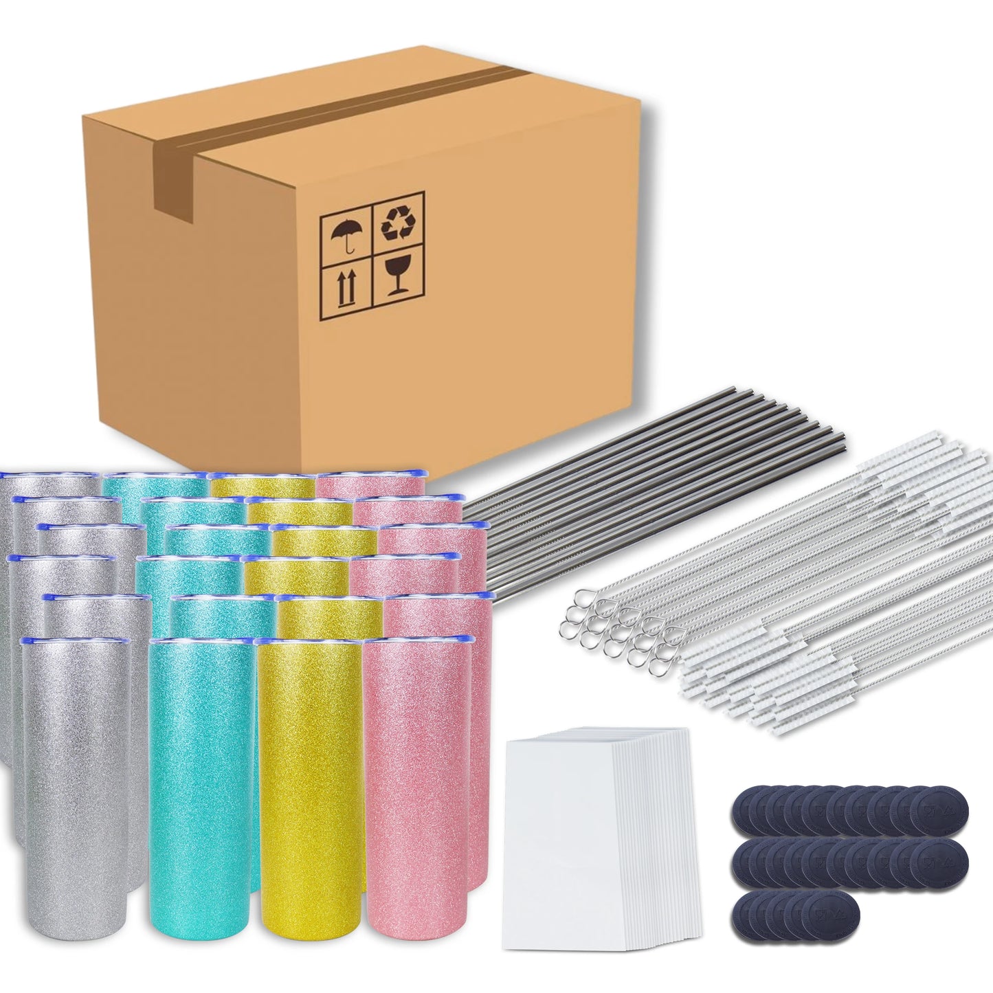 25pack US warehouse bulk 20oz 30oz Stainless Steel heat Printing Tumbler Double Wall Insulated straight Sublimation Tumbler