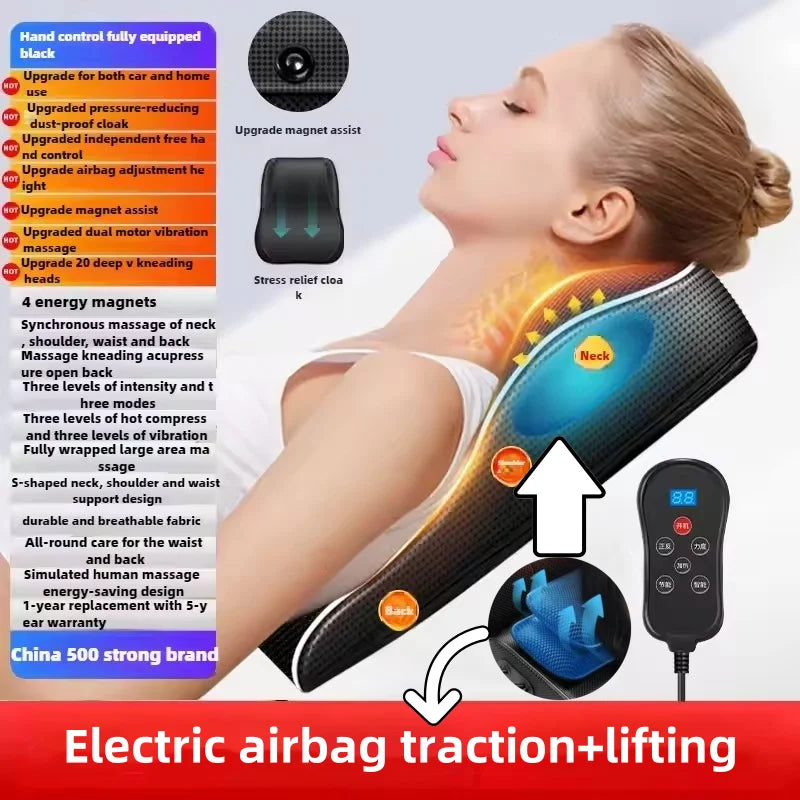 Shiatsu Neck & Back Massager Pillow - Electric Heating & Vibration for Car/Home | AlluCanFind