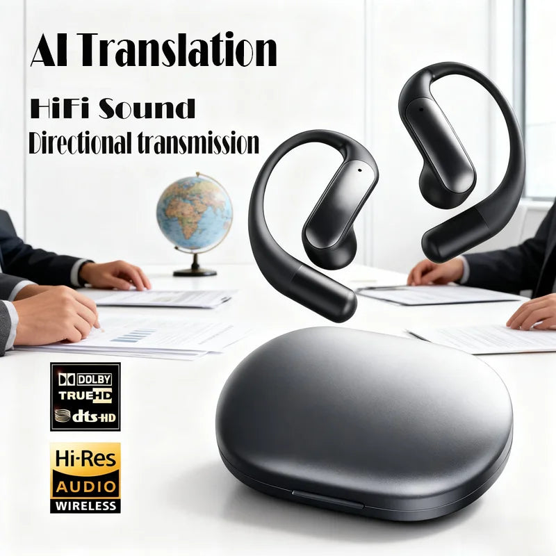 AI Translation Earbuds Wireless Bluetooth HD Sound Headphones Noise cancelling Translation earphone for Travel Business Learning