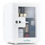 iceBlue Viewing Window Mini Fridge 4L/6Can Makeup Drink Dual-use Cooler Warmer Refrigerator for Camping Car Home Dormitory Gift