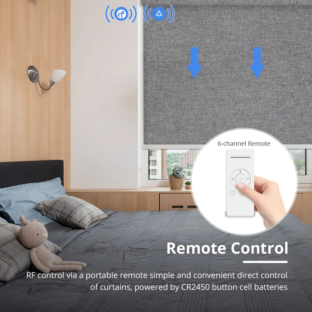 Zemismart Matter Over Thread Smart Roller Shade Blinds Motor Built in Battery for 38mm Tube Homekit Google Home Smartthings App