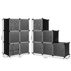 WOLTU Stackable Shoe Cabinet Shoe Rack with 6 Stacking Boxes Door DIY Boltless Shelf Plastic Box for Shoe Storage Organizer