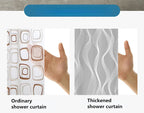 Thickened Polyester Fabric Waterproof Shower Curtain   Available In All Seasons Extra Large Wide for Bathroom with Hooks