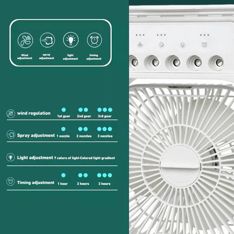 Xiaomi Portable Misting Fan Outdoor Cooling Fan 60° Oscillating with T