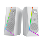 Redragon GS520 RGB Desktop Speakers, 2.0 Channel PC Stereo Speaker with 6 Colorful LED Modes, Enhanced Sound, White/Pink