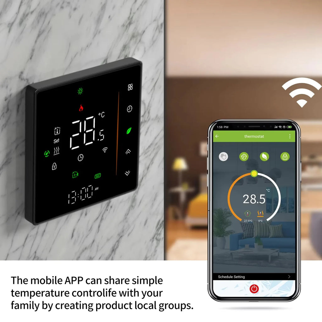 Minco Home Smart WiFi Thermostat Programmable Temperature Controller for Water/Gas Boiler Heating Tuya/Smart Life Remote Control