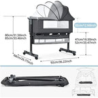 Nursery Bed with Mosquito Net Large Storage Bag Changing Bed Height Adjustable Travel Portable Crib Newborn Baby Boys & Girls