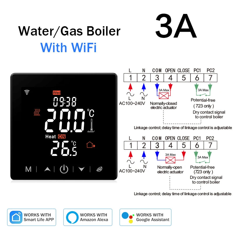 Tuya Smart Home Wifi Heating Thermostat Floor Heating Water Gas Boiler Temperature Thermoregulator Google Home Alexa Alice