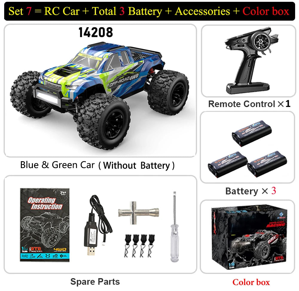 Hyper Go MJX 14207 14208 1/14 4WD 2.4G RC Car 55KM/H Brushless Drift Vehicle Racing Car Remote Control Car Off-Road Truck Toys