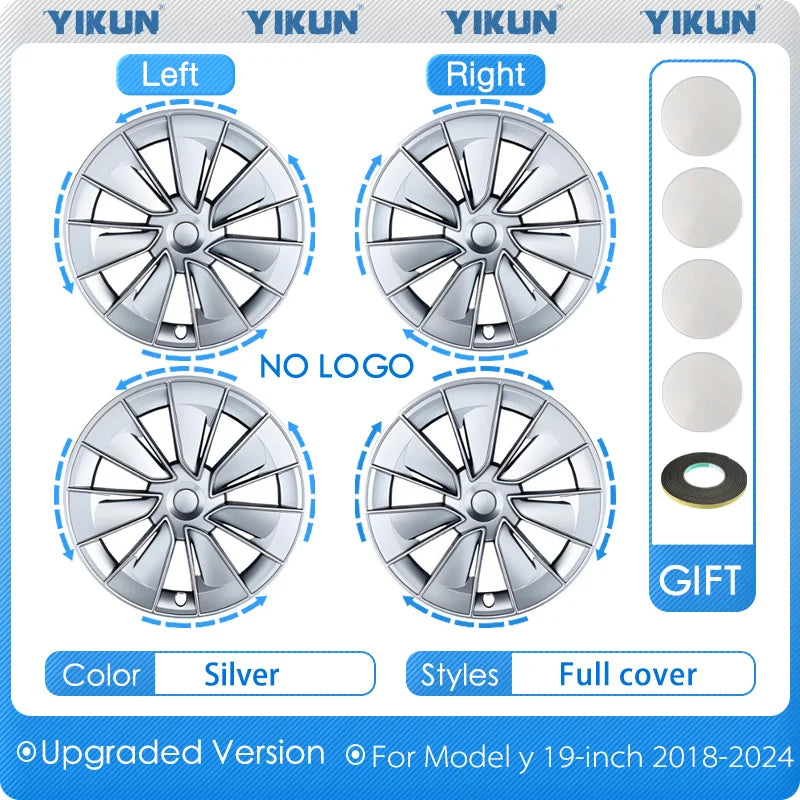 4PCS Hub Cap for Tesla Model Y 19 Inch New Car Wheel Cover Replacement Performance Automobile Full Rim Car Accessories 2018-2024